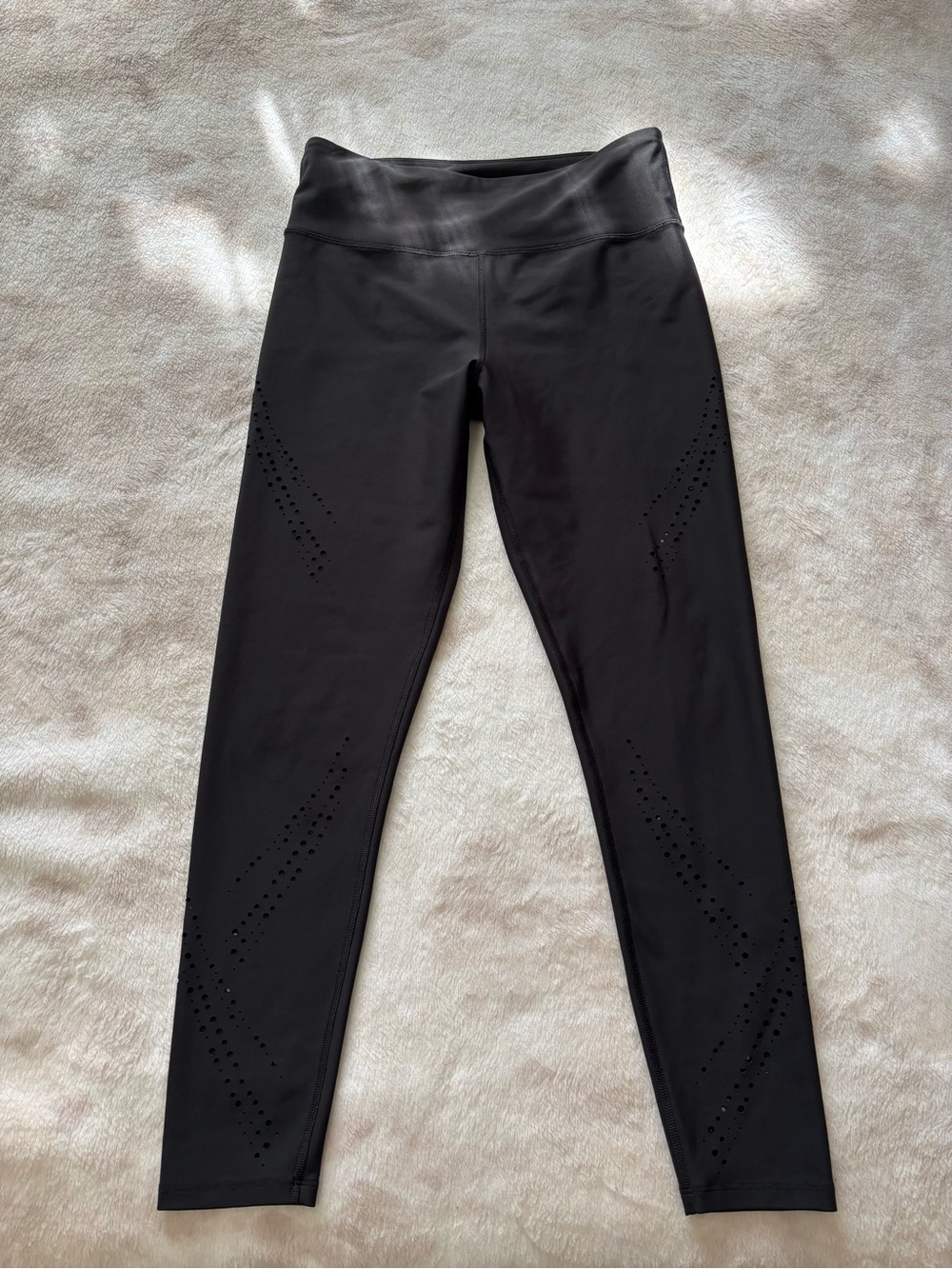soulcycle Black Laser-Cut High-Rise Leggings